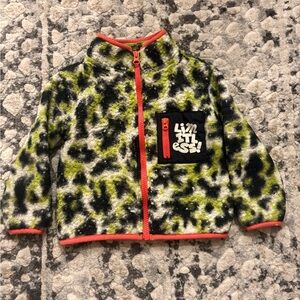Kids Lime and Black Fleece Jacket
